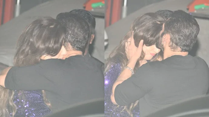 Salman Khan kisses Sangeeta Bjlani on the forehead. Credits (Yogen Shah)