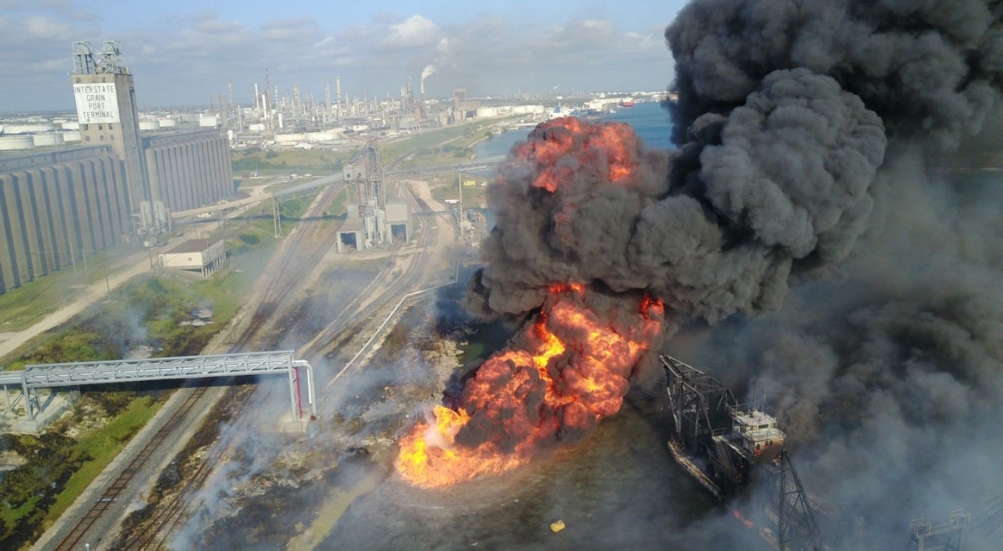 Corpus Christi pipeline explodes after barge hit it; Six sent to area hospitals