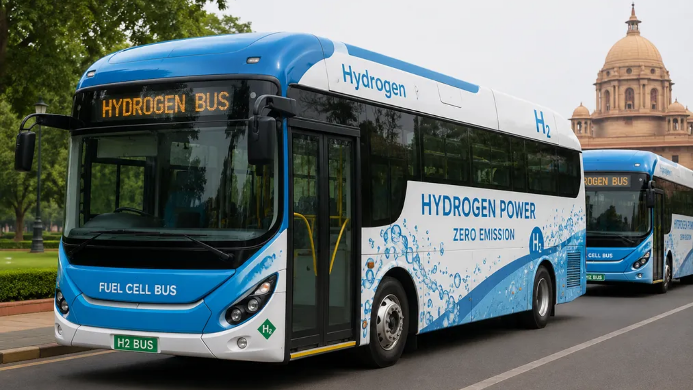 Hydrogen buses in Delhi Central Vista