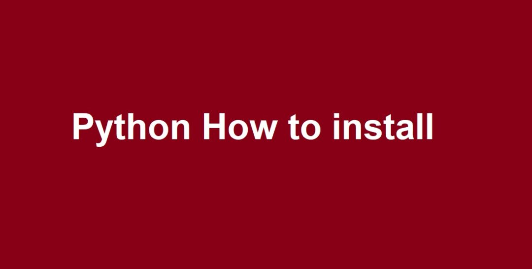 Python How to install
