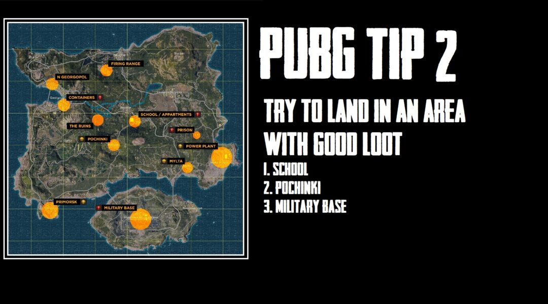 Try to land in an area with good loot - PUBG