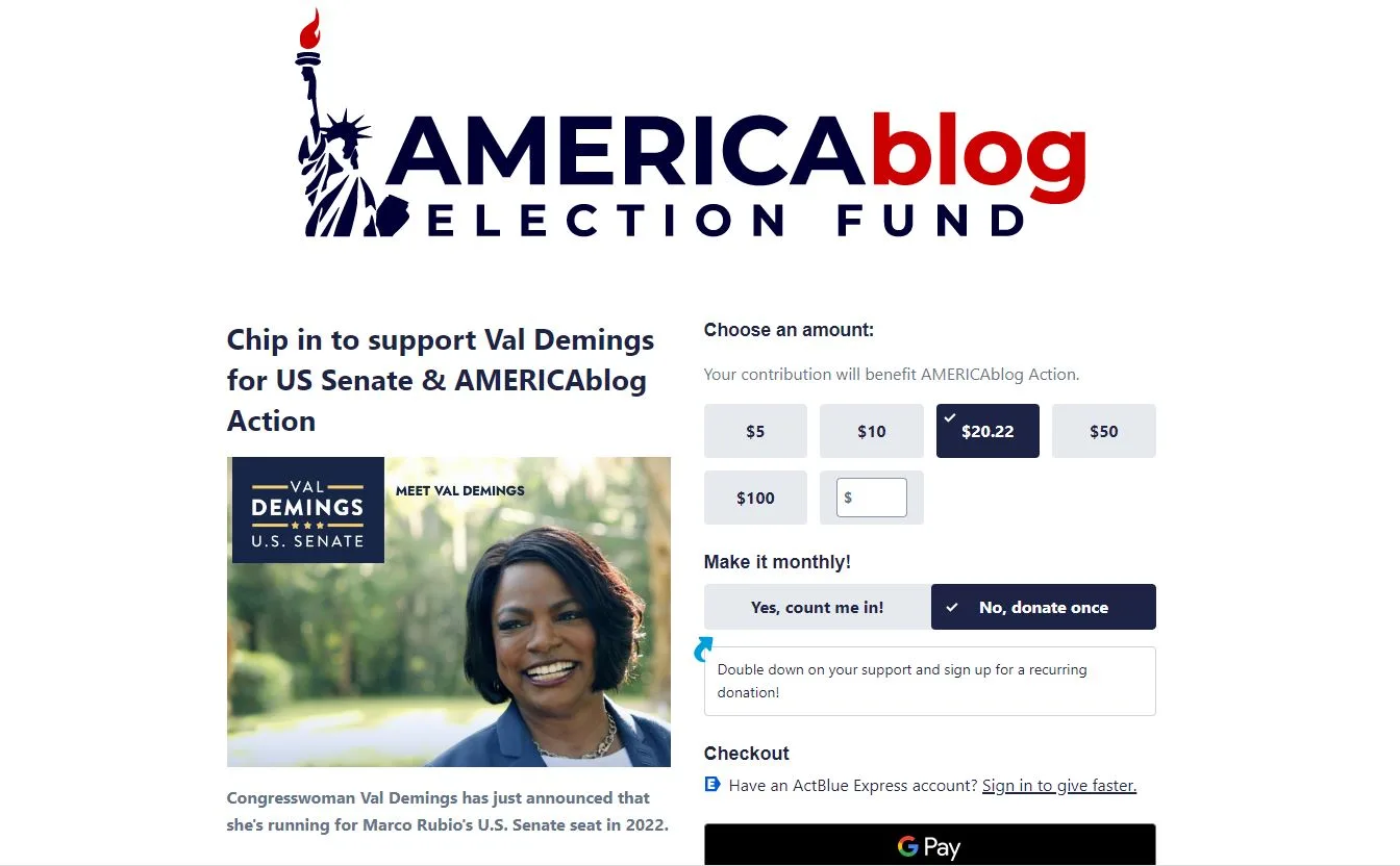Understanding Val Demings and the ActBlue Political Action Committee